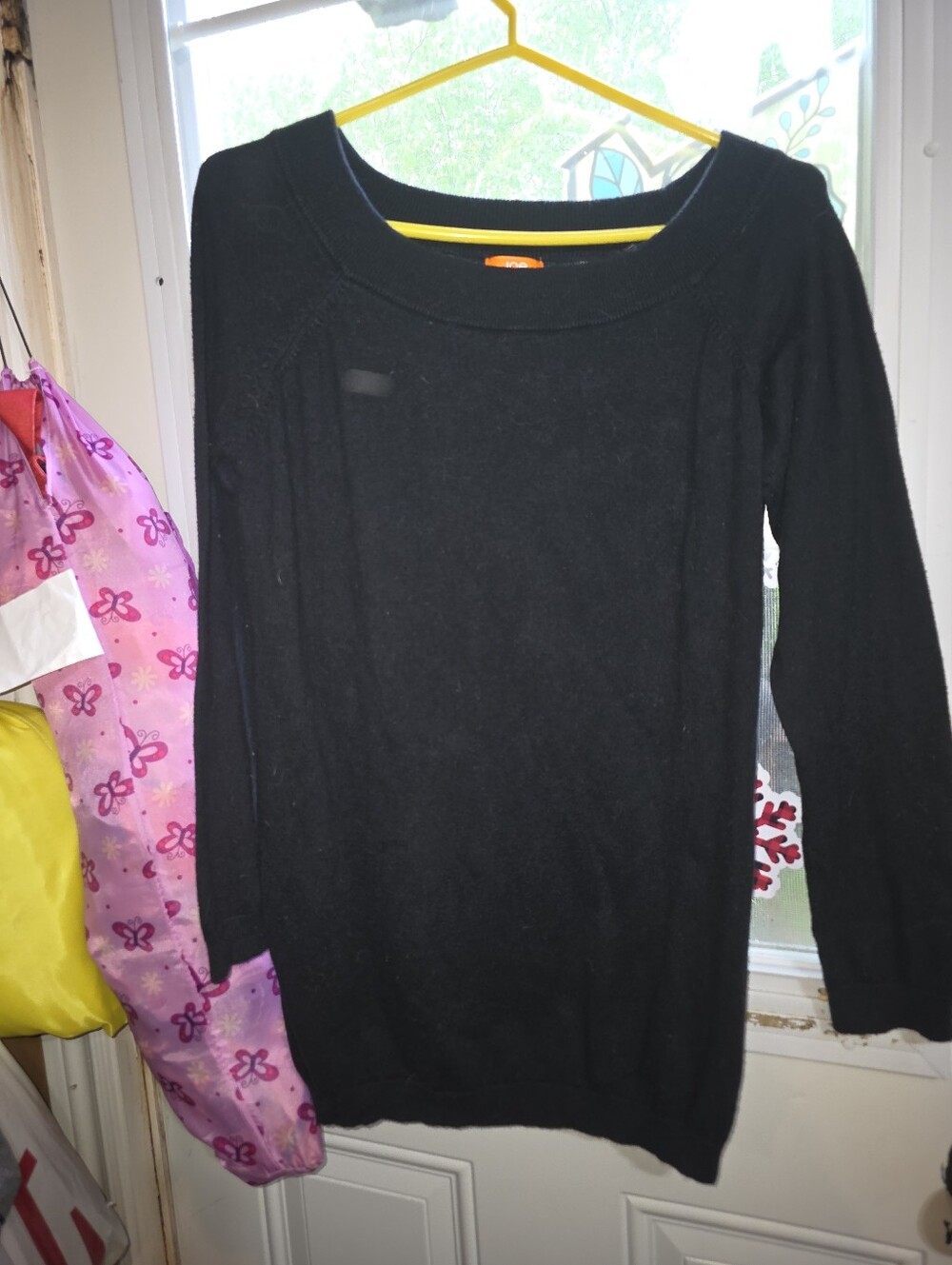 Joe Fresh Black Scoop-Neck Long Sleeve Sweater